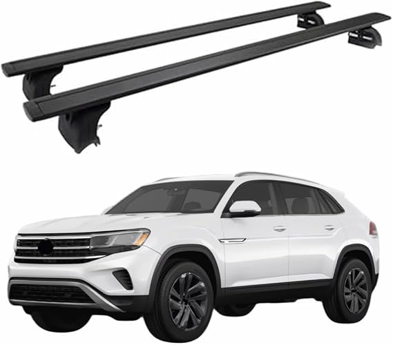 Crossbars Fits for VW Atlas Cross Sport 2020-2023 Cross Bars Luggage Carrier Roof Rack Rail Carrier Lockable 2PCS Black
