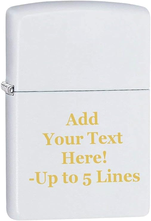 Zippo Lighter Personalized Custom Message Engraved Windproof Classic Pocket Lighter White Matte