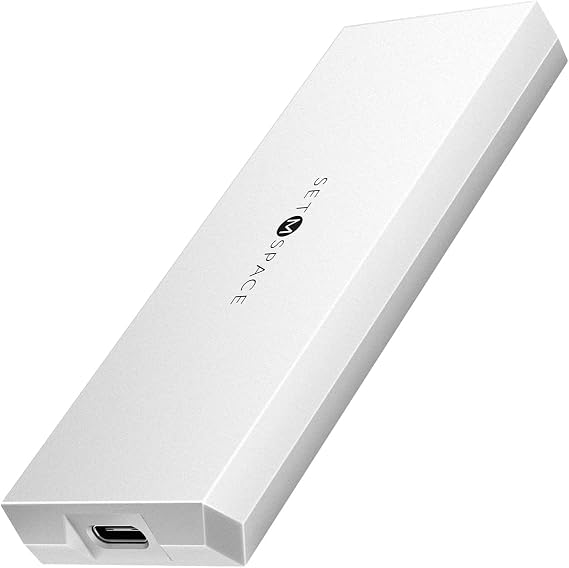 M.2 Enclosure ['Tough Guy' Quality], Solid Aluminium Alloy Case for B-Key SATA SSD, SETMSPACE Screw Fixed M.2 SSD Enclosure with USB C/A Cable, External M.2 Enclosure for 2230/2242/2260/2280-Silver