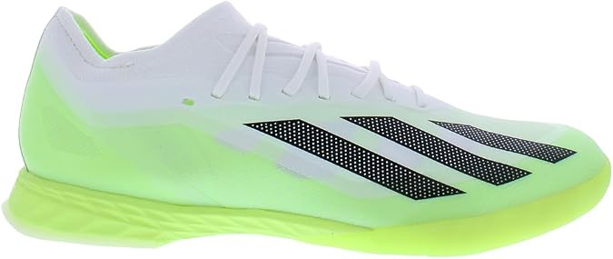 Adidas X Crazyfast.1 Indoor Unisex Shoes Size 11, Color: Cloud White/Core Black/Lucid Lemon