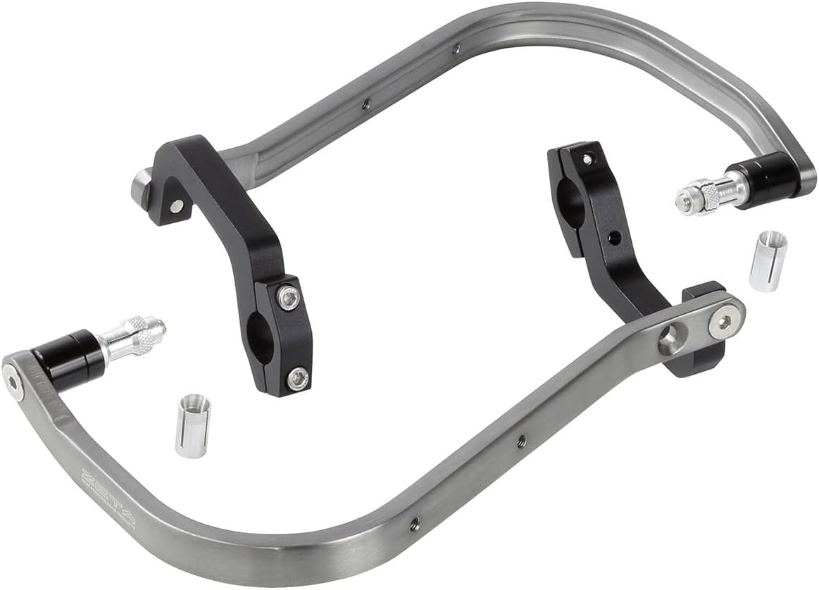 ZETA Racing Standard Diameter 0.9 inch 22.2 mm Adventure Armor Hand Guard for Titanium Color Bars, Compatible Handlebar Inner Diameter 0.5 - 0.7 inch 13.5 - 19 mm High Rigidity Aluminum Alloy Protection Offroad Dirt Freak Dirtfreak F5352 Old Model Number: ZE72-6003