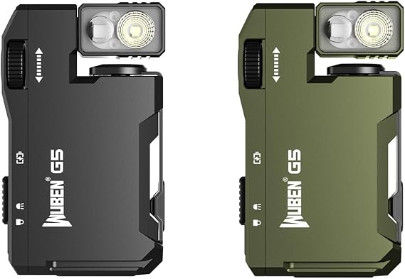 WUBEN G5 Rechargeable EDC Flashlight 400 Lumens Dual Light Sources Black Bundle G5 Rechargeable EDC Flashlight Green
