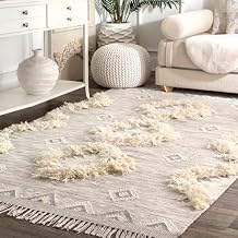 nuLOOM Savannah Moroccan Tasseled Wool Area Rug, 5x8, Light Grey