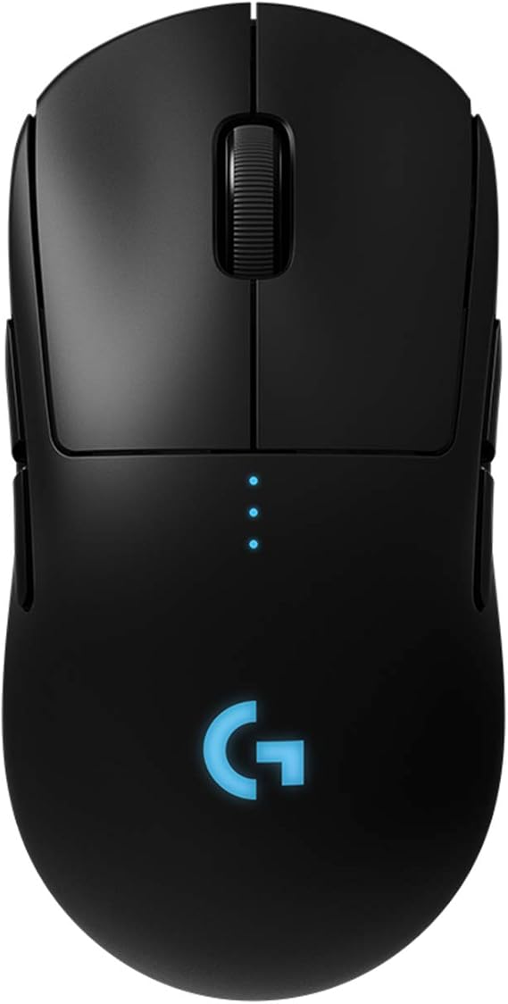 Logitech G PRO Wireless Gaming Mouse, Hero 25K Sensor, 25,600 DPI, RGB, Ultra Lightweight, 4-8 Programmable Buttons, Long Battery Life, POWERPLAY-Compatible, UK Packaging, PC/Mac - Black | HERO 25K Sensor, 25,600 DPI, RGB, Ultra Lightweight, 4-8 Programmable Buttons, POWERPLAY, PC/Mac - Black