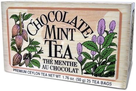 The Metropolitan Tea Company 62WD-618B-064 Chocolate Mint 25 Teabags in Wood Box