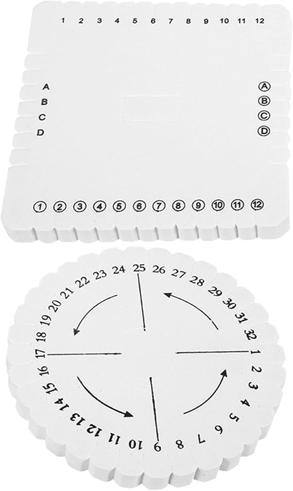 Walfront 2Pcs Round Kumihimo Beading Cord Disc Braiding Braided Plate DIY Bracelet Loom Weaving Board Hand Rope Weaving Device (S)