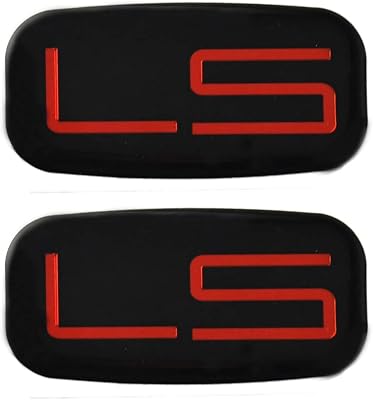 2pcs LS Emblems 3D Car Sticker Checkered Cab Replacement for Chevrolet Silverado Tahoe Suburban 15036135 RedBlack