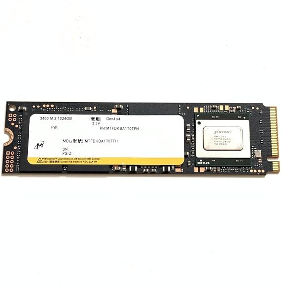 Micron SSD 1TB 3400 M.2 2280 NVMe PCIe 4.0 Gen4 x4 MTFDKBA1T0TFH Solid State Drive for Laptop Desktop Ultrabook PS5 Console