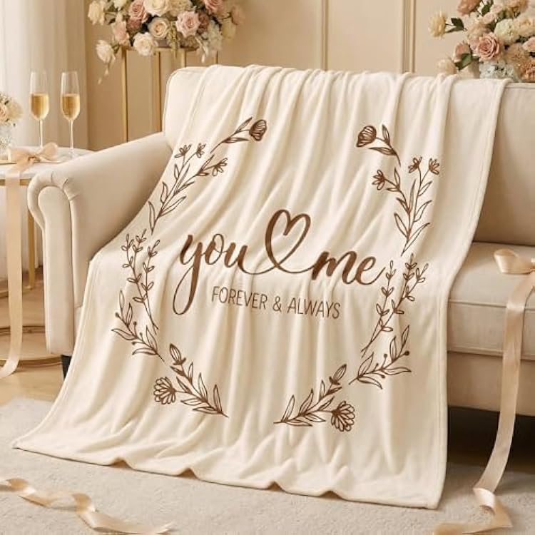 Couples Blanket Wedding Gifts for Couples 2026 You and Me Hubby Wifey Intimacy Throw Blanket Newlywed Wedding Anniversary Birthday Gifts for Boyfriend Girlfriend Husband Wife 50 x 60
