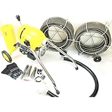BLUEROCK Package Deal BLUEROCK Model SDS200 1.5HP 2inches - 8inches Sectional Pipe Drain Cleaning Machine Kit w/ 120' Cable Snake & Cutters Set
