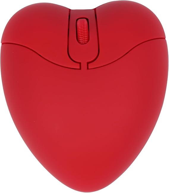 Wireless Bluetooth Mouse Cute Heart Shape Mouse 2.4GHz & Bluetooth Dual Mode 1000DPI Optical Computer Mice with USB Receiver Portable Travel Cordless Mouses for Laptop PC Computer Desktop Gift(Red)