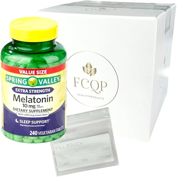 Spring Valley - Melatonin, Sleep Support with Lemon Balm, 10mg, 240 Vegetarian Tablets, (1)