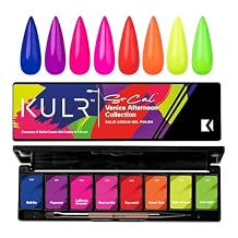 KUPA KULR Solid Cream Gel Nail Polish, Venice Afternoon Collection - 8 Highly Pigmented Bold Colors for Smooth Coverage, No Bleeding, Flawless Application, 1 Brush Included