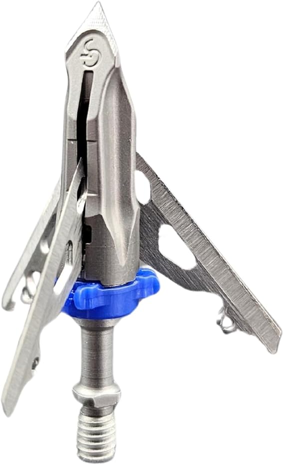 G5 Deadmeat V2 Expandable 3-Blade Broadheads | 3-Pack | 100/125 Grains | Razor Sharp 1.5" Cutting Diameter Mechanical Blades | Screw in | Compound & Recurve Compatible | 1 BMP Practice Tip Included