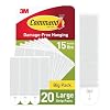 Command Large Picture Hanging Strips, White, 20 Pairs (40 Strips), Holds Up to 15 lb, Damage-Free Frame Hangers, No Tools, Click-Lock Strips for Gallery Walls, Up to 24 x 36 in
