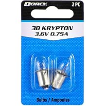 Dorcy 3D-3.6-Volt, 0.75A Flange Base Krypton Replacement Bulb, 2-Pack (41-1661) , Silver