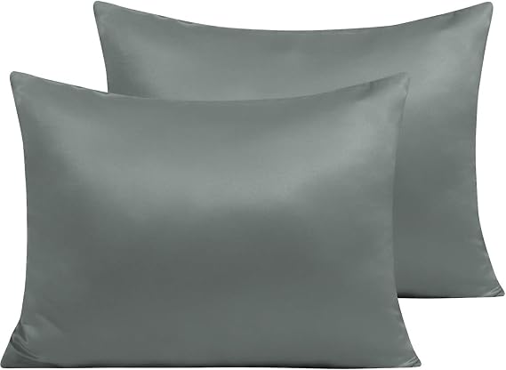 100% Cotton Toddler Pillowcase, Solid Dark Gray, 14x20 | Travel Pillowcase,2 Set, Soft Kid Pillow Cover with Envelope Closure, Hypoallergenic, Soft & Breathable