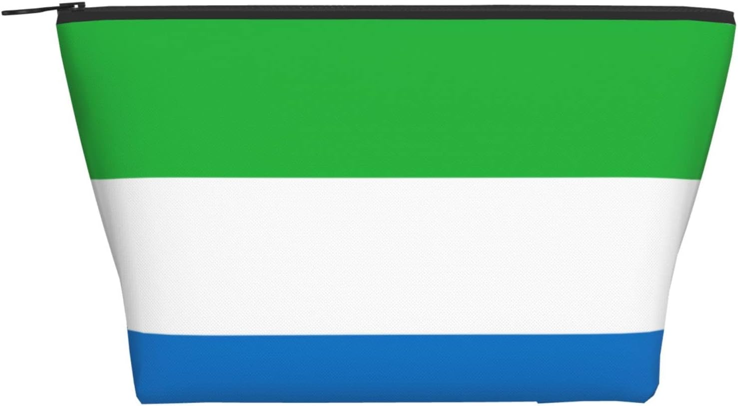 Cosmetic Bag Sierra Leone Flag Printed Makeup Bag Multi-Function Trapezoid Travel Organizer Pouch With Zipper For Women Girls Vacation Travel