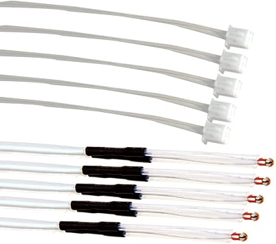 Comgrow 5PCS Creality 3D Printer NTC Thermistor 100K, NTC 3950 100K ohm Thermistor Temp Sensor for Creality Ender 3/Ender 3 Pro/Ender 3 Neo/Ender 3 Max/Voxelab Aquila XH2.54-2P Connector (1.3m/51.1in)