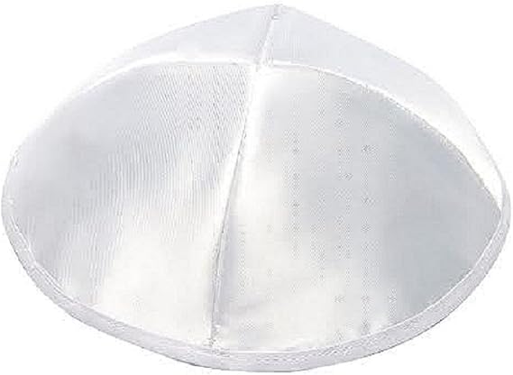 Kippah Kipah Yarmulka White Satin Design Size 20cm