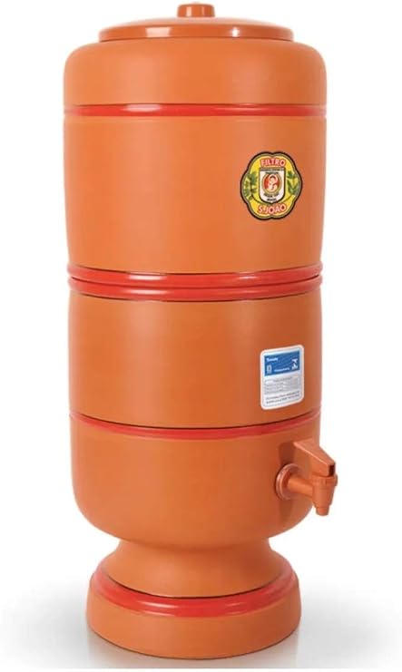 Stefani Sao Joao Brazilian Clay Water Filter (6 L - 1.6 gal), Brown