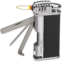 Puffer Angled Flame Pipe Lighter w/Tamper Scraper Spike