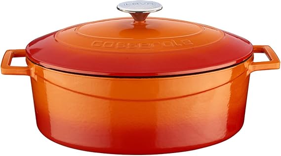 Lava Metal Oval Cast Iron Cookware, 29 cm, Orange