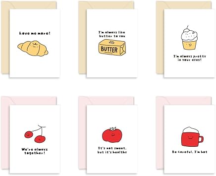 Monolike Mini Card Little Doodle 6P B set - 6 mini cards and 6 envelopes
