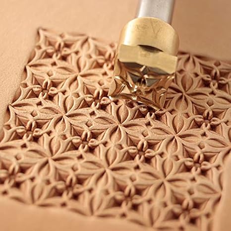 DandS ltd Leather Stamp Tool, Floral Star, Professional Steel Craft Tool for Leatherworking, Embossing, Carving & Stamping Leather Projects, Belts Wallets & DIY Projects Compatible with Mallet #420