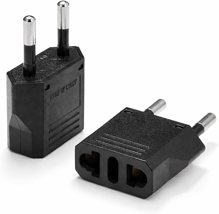 Kyrotech Amerikan Fiş Çevirici, Tip C Priz Dönüştürücü, Seyahat Adaptörü, ABD İngiliz Fişini Avrupa/Türkiye 220V Prizine Çevirici, 6A 1600W Maks Güç, A Kalite Sıkı Geçme