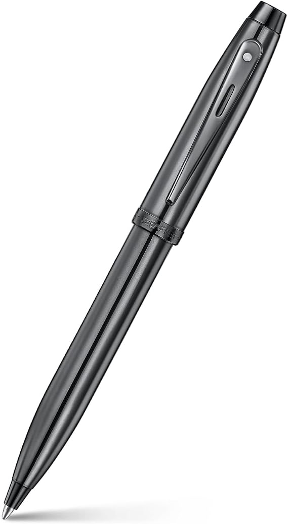 Sheaffer 100 Ballpoint Pen | E9375 Ionic Shiny Grey Gunmetal with PVD Trims | Premium Ballpoint Pen