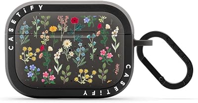 CASETiFY Bounce Airpods Pro 1st2nd Gen Case with Ring - Spring Botanicals - Matte Charcoal