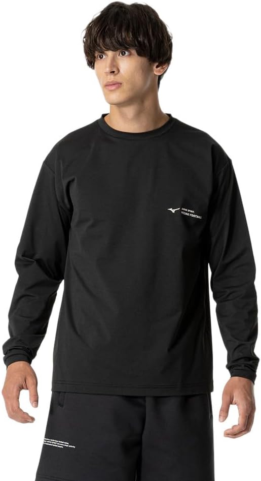 MIZUNO One-Point T-Shirt, Long Sleeve, OFF THE PITCH, Sweat Absorbent, Heat Shield, Slim Silhouette, Unisex, Adult P2MAB066 | 男女兼用、吸汗速乾、速乾、吸汗