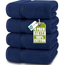 Utopia Towels 4 Pack Premium Bath Towels Set, 27 by 54 Inches, 100% Ring Spun Cotton 600GSM, Lightweight and Highly Absorbent Quick Drying Towels, Perfect for Daily Use, Navy