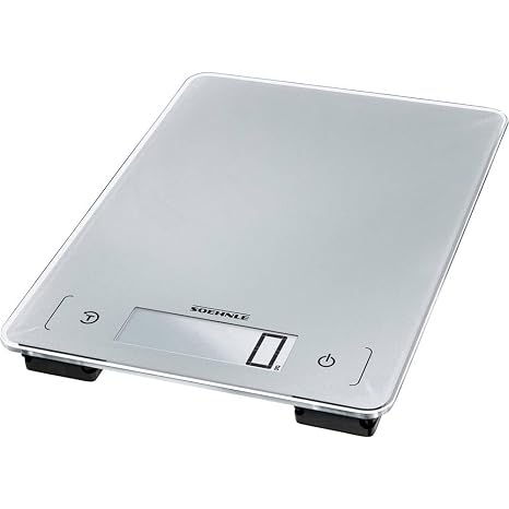 Soehnle Aqua Proof Weighing Scales, Dishwasher Proof Scale to Weigh Food, Waterproof Digital Kitchen Scales - Silver, Electronic Kitchen Scale to 10 kg Capacity, Large 23 mm Digits