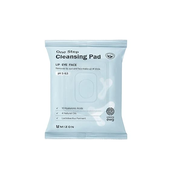 MIZON One Step Cleansing Pad (30ea) Low pH Cleansing Wipes for Face with Hyaluronic Acid and Probiotics Quick Face Cleanser Korean Skincare