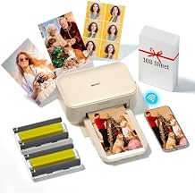 iDPRT 4x6 Photo Printer with 108 Sheets & 2 Ribbons,Instant Picture Printer - Dye Sublimation, Portable Color Photo Printers for iPhone, Android, WI-Fi Connnecting, Home Use