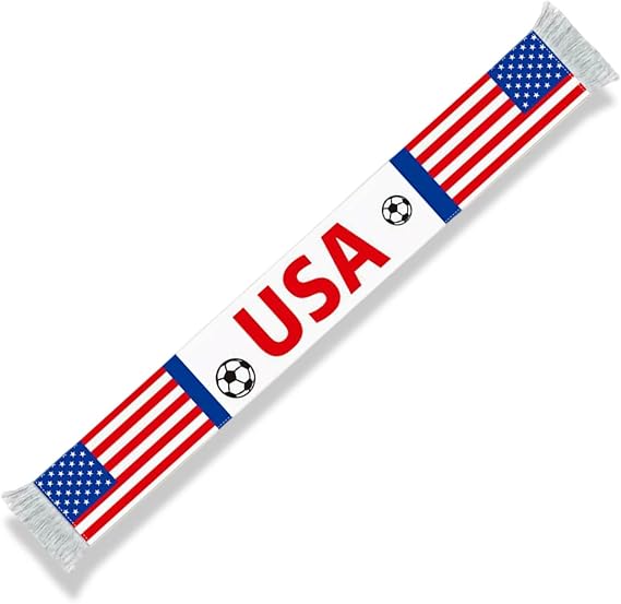 2026 Soccer World Cup Scarf, United States Flag Design, Ultra-Soft Polyester Material, Lightweight Unisex Adult Fan Gear for Match Day, Watch Party, Team Spirit Souvenir