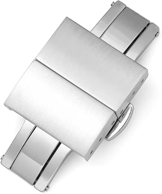 16/18/20/22mm 316L Stainless Steel Butterfly Buckle Double Press Buckle for Leather Strap Metal Folding Clasp Turtle Back Buckle