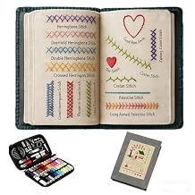 New DIY Embroidery Stitch Book Kit,86-Piece Sewing Tool Set,with 106 Illustrated Stitches,Step-by-Step Tutorials,Perfect Gift for Craft Lovers & Cross Stitch Enthusiasts
