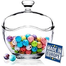 Volarium Glass Candy Jars for Candy Buffet with Lid, Cookie Jar, Apothecary Jar, Food Storage Container, 13 1/2 oz