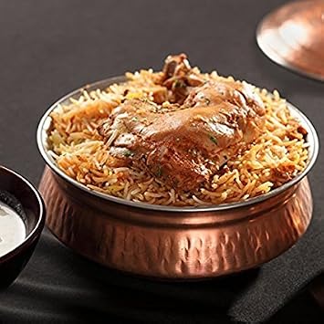 Copper Stainless Steel Hammered Handi Serving Bowl (16 OZ(DIAMETER-6" INSIDE);(HEIGHT-1 1/2" OUTSIDE))