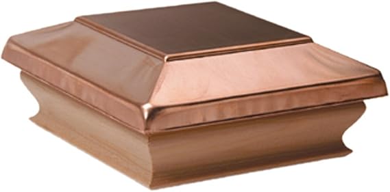 Woodway Copper Flat Top Post Cap, fits 5.5" Post, with Premium Western Cedar Trim, 1PC