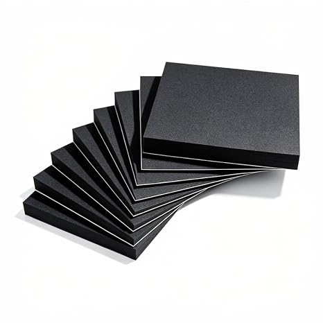 MAGZO 8Pcs Adhesive Foam Padding 1/2 in Thick X 4 in X 4 in,Closed Cell Foam Sheets Neoprene Rubber Self Stick Pads Anti Vibration Pads,Black (4in x 4in x 1/2in, 8Pcs) | Closed Cell Neoprene Rubber Sheets, Anti Vibration & Non-Slip Insulation Pads for Furniture, Crafts, Car, Office, Grips-Black