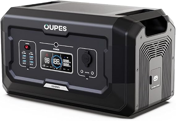 OUPES B2 Smart Extra Battery - 2048Wh LiFePO4 Expansion for Mega 1/2/3 Portable Power Station, 2100W Solar Charging & WiFi/Bluetooth APP Control