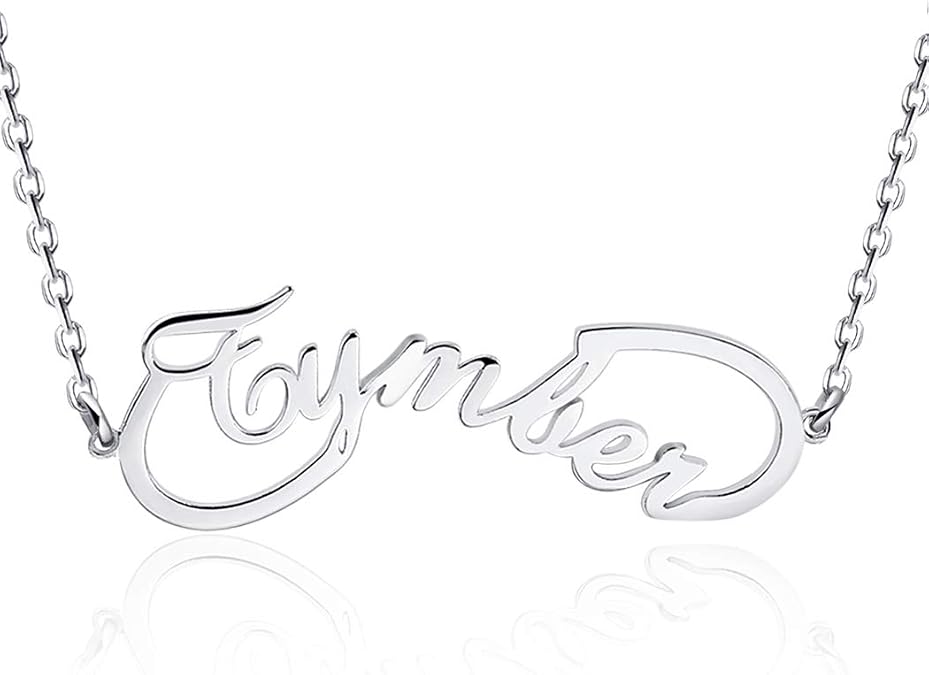 Dreamdecor Custom Infinity Name Necklace,Sterling Silver 2 Name Infinity Necklace Personalized Charm Jewelry Gift for Women