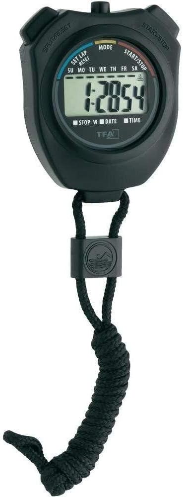 TFA Split Digital Athlete Stopwatch, Black