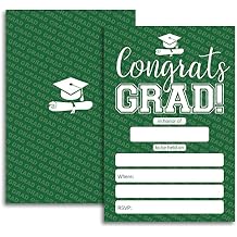 FujLoy 20 Cards with Envelopes, graduation party invitations 2026, 2026 College, High School, University Grad Celebration.(027) (green)