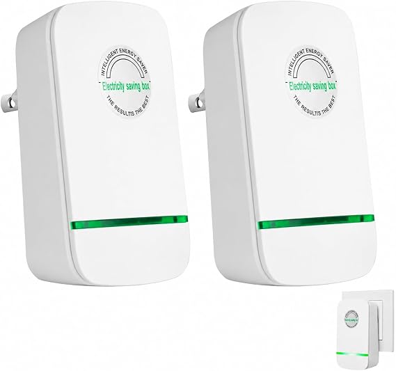New Universal Energy-Saving Box, Reduce Electricity Bills, Plug-and-Play, Power Factor Corrector for Home and Office Use (2Pcs)