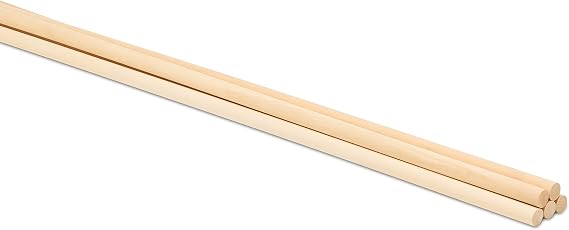 Dowel Rods Wood Sticks Wooden Dowel Rods 3/8 x 48 Inch Unfinished Hardwood Sticks for Crafts and DIYers 5 Pieces by Woodpeckers